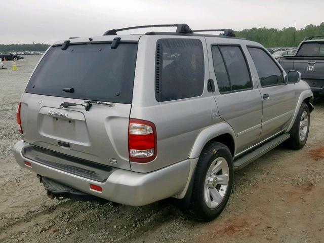 JN8DR09X82W652148 - 2002 NISSAN PATHFINDER SILVER photo 4