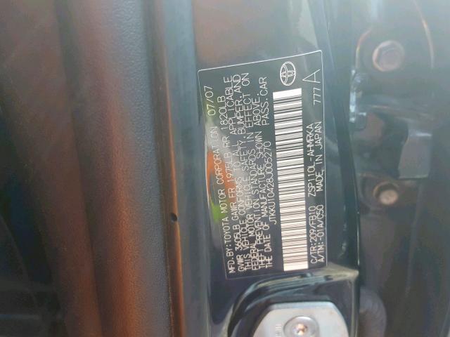 JTKKU10428J005270 - 2008 TOYOTA SCION XD BLACK photo 10