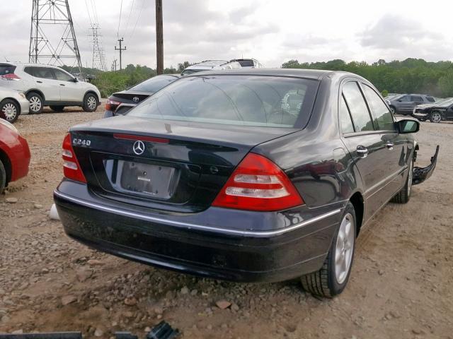 WDBRF61J63F380008 - 2003 MERCEDES-BENZ C 240 BLACK photo 4