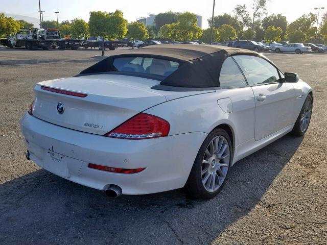 WBAEB535X8CX61694 - 2008 BMW 650 I WHITE photo 4