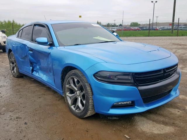 2C3CDXHG5FH896123 - 2015 DODGE CHARGER SX BLUE photo 1