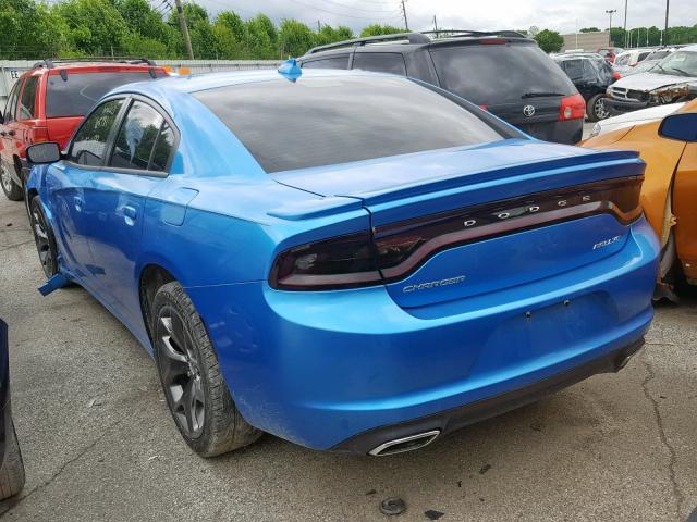 2C3CDXHG5FH896123 - 2015 DODGE CHARGER SX BLUE photo 3