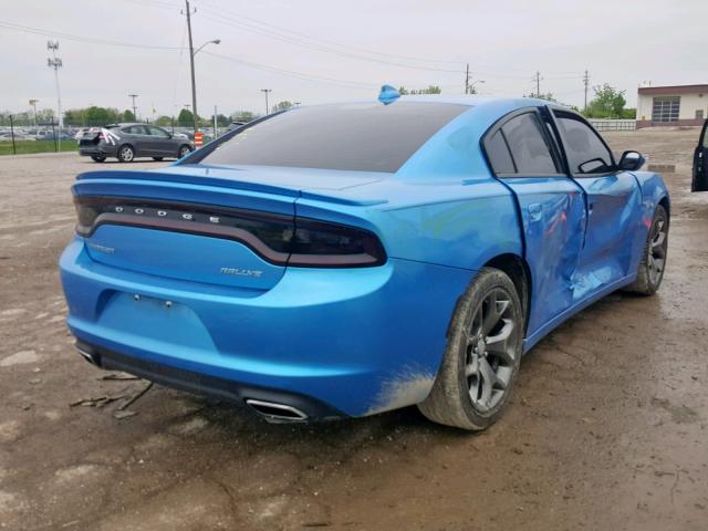 2C3CDXHG5FH896123 - 2015 DODGE CHARGER SX BLUE photo 4