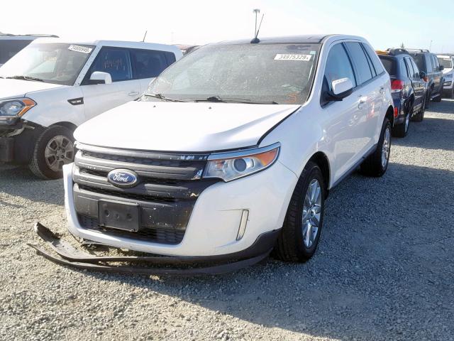 2FMDK3JC8DBC81776 - 2013 FORD EDGE SEL WHITE photo 2