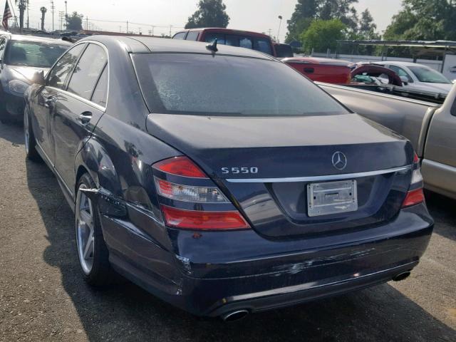 WDDNG71X07A097748 - 2007 MERCEDES-BENZ S 550 BLUE photo 3