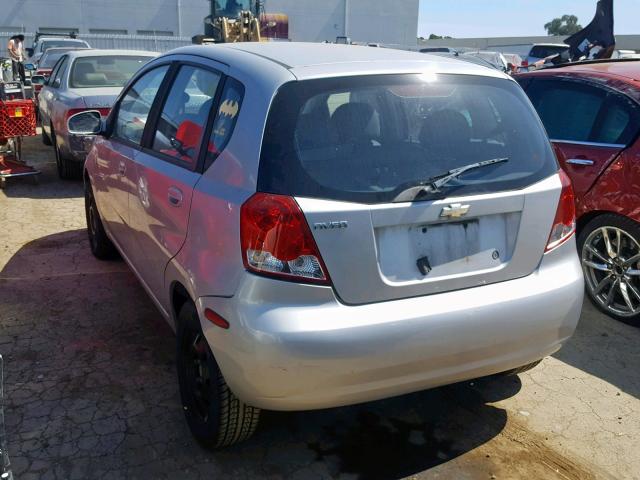 KL1TD66616B668040 - 2006 CHEVROLET AVEO BASE ვერცხლისფერი ფოტო 3