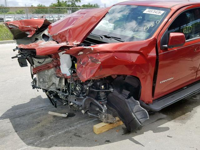 1GTG5CE31G1143550 - 2016 GMC CANYON SLE RED photo 9