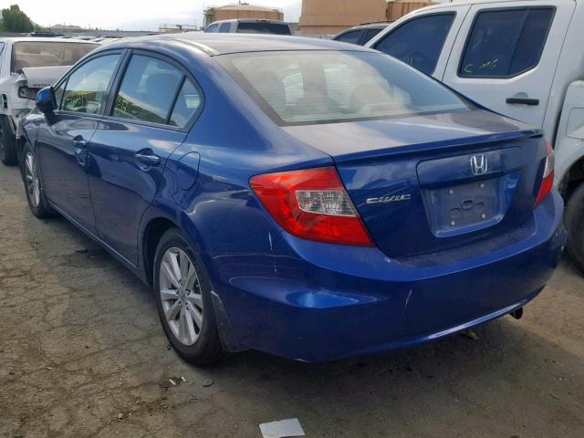 19XFB2F93CE300536 - 2012 HONDA CIVIC EXL BLUE photo 3