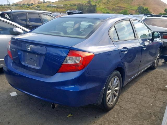 19XFB2F93CE300536 - 2012 HONDA CIVIC EXL BLUE photo 4