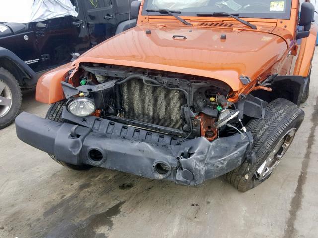 1J4GA5D15BL593605 - 2011 JEEP WRANGLER S ORANGE photo 9