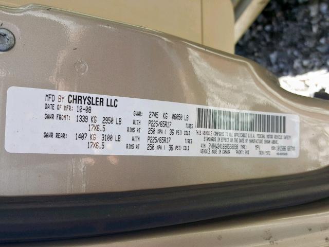 2V8HW34169R558898 - 2009 VOLKSWAGEN ROUTAN SE CREAM photo 10