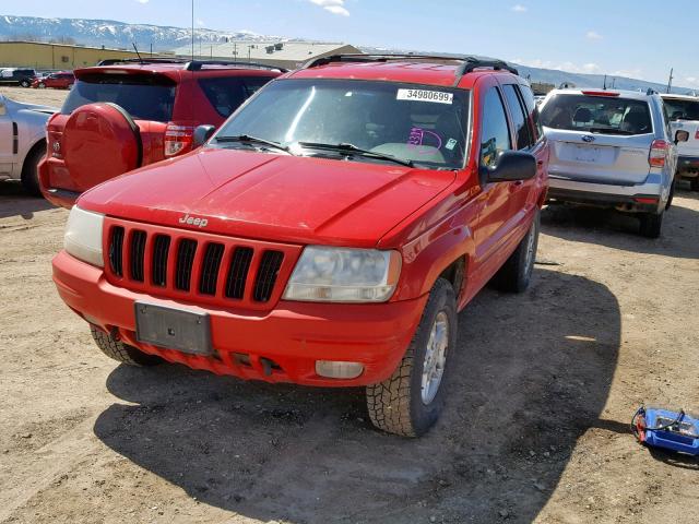 1J4GW58N7YC192399 - 2000 JEEP GRAND CHER RED photo 2