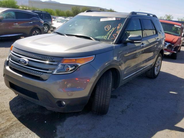 1FM5K8F8XEGB90217 - 2014 FORD EXPLORER L GRAY photo 2