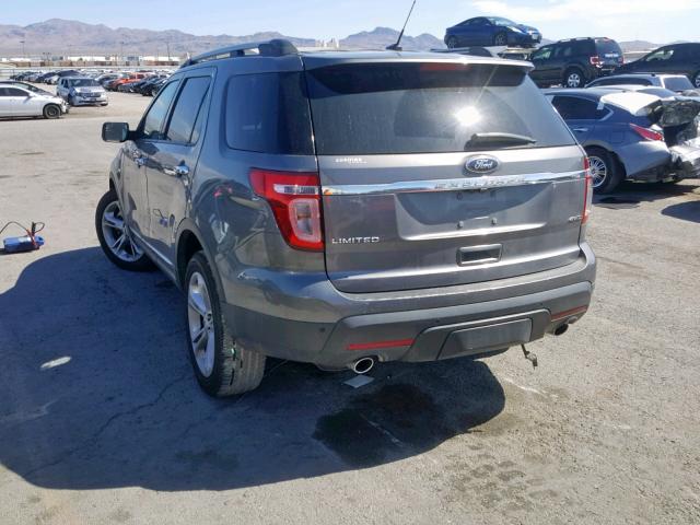 1FM5K8F8XEGB90217 - 2014 FORD EXPLORER L GRAY photo 3