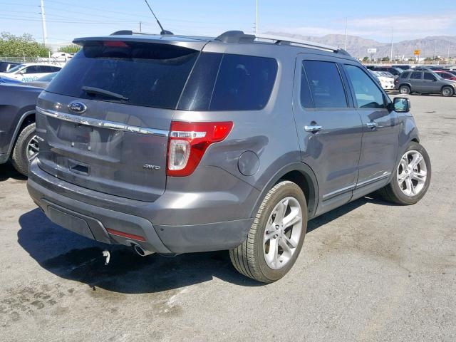 1FM5K8F8XEGB90217 - 2014 FORD EXPLORER L GRAY photo 4