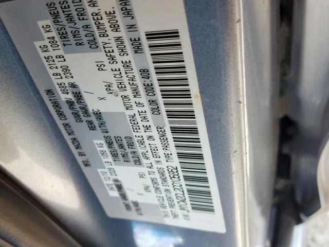 JM1CW2CL2C0105852 - 2012 MAZDA 5 BLUE photo 10