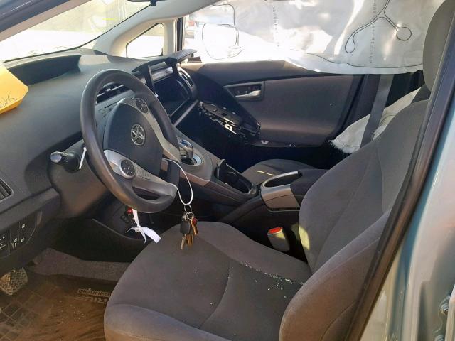 JTDKN3DP0E3051006 - 2014 TOYOTA PRIUS PLUG GREEN photo 5