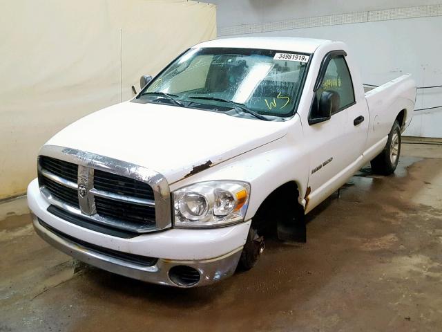 1D7HA16P67J593657 - 2007 DODGE RAM 1500 S WHITE photo 2