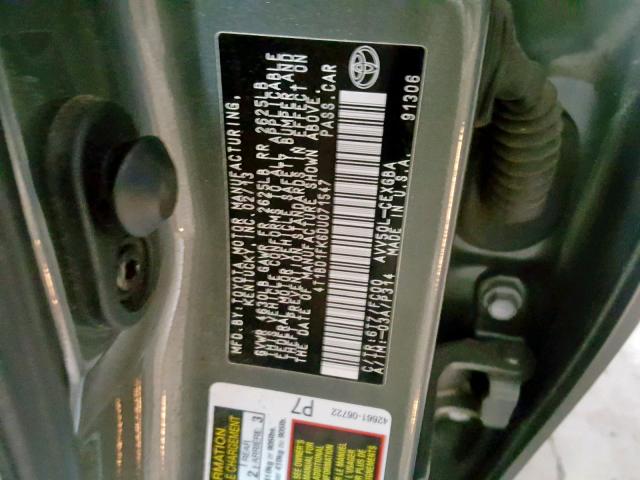 4T1BD1FK6DU071547 - 2013 TOYOTA CAMRY HYBR GREEN photo 10