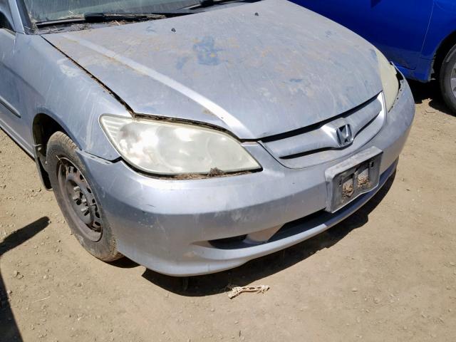 2HGES16454H622581 - 2004 HONDA CIVIC DX SILVER photo 9