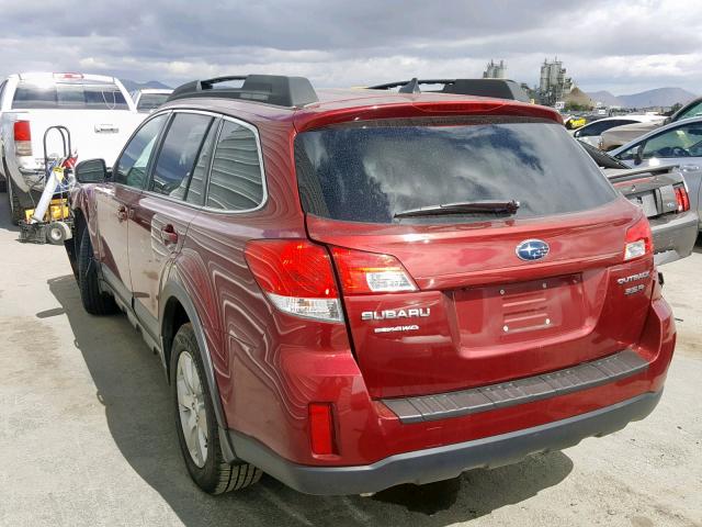 4S4BRDLC6B2407349 - 2011 SUBARU OUTBACK 3. RED photo 3