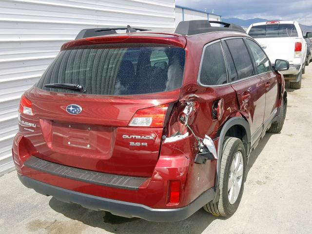 4S4BRDLC6B2407349 - 2011 SUBARU OUTBACK 3. RED photo 4