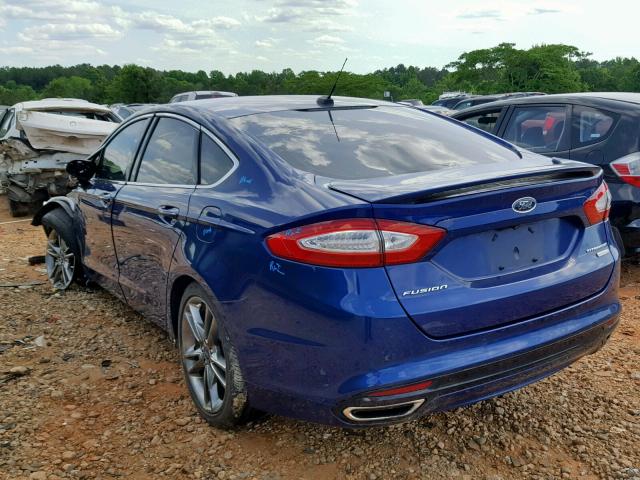 3FA6P0K96GR120967 - 2016 FORD FUSION TIT BLUE photo 3