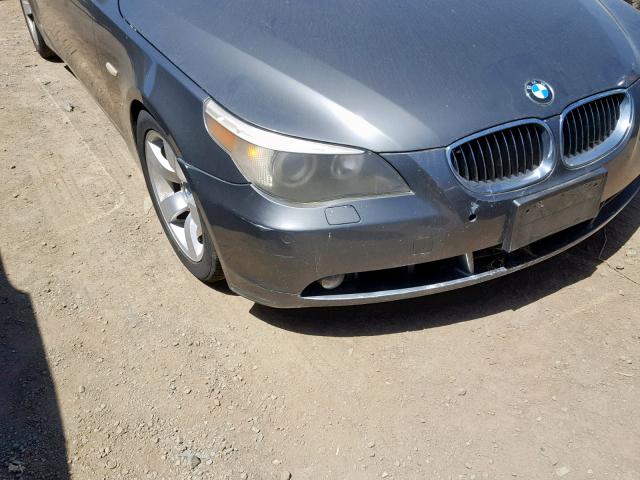 WBANE53546CK87262 - 2006 BMW 525 I GRAY photo 9