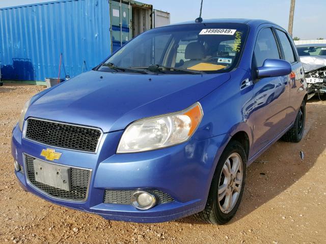 KL1TG66E59B619443 - 2009 CHEVROLET AVEO LT BLUE photo 2