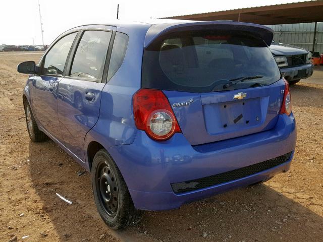 KL1TG66E59B619443 - 2009 CHEVROLET AVEO LT BLUE photo 3