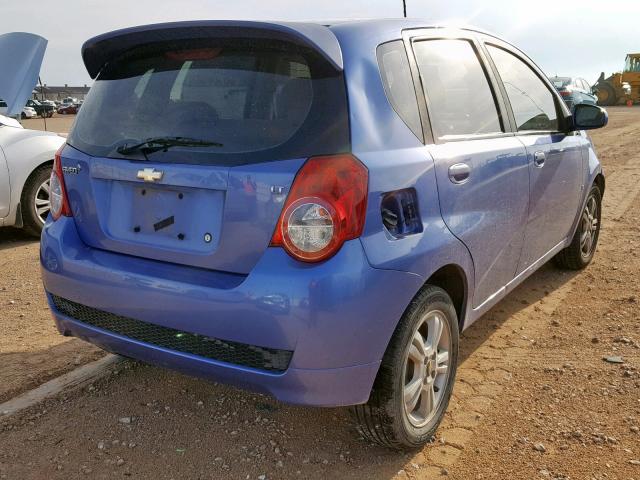 KL1TG66E59B619443 - 2009 CHEVROLET AVEO LT BLUE photo 4