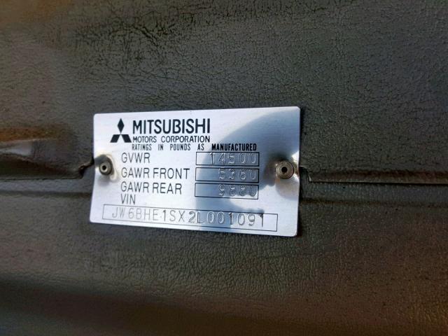 JW6BHE1SX2L001091 - 2002 MITSUBISHI FE 640 WHITE photo 10