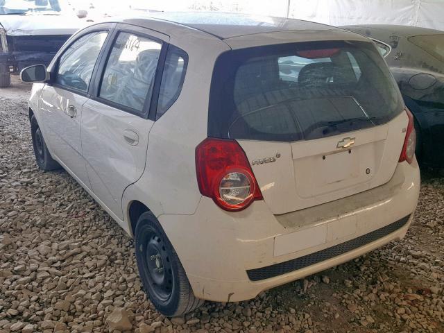 KL1TD6DE1AB049344 - 2010 CHEVROLET AVEO LS WHITE photo 3