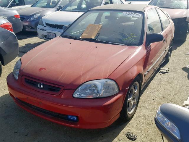 1HGEJ6127VL048267 - 1997 HONDA CIVIC DX RED photo 2