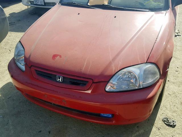 1HGEJ6127VL048267 - 1997 HONDA CIVIC DX RED photo 7