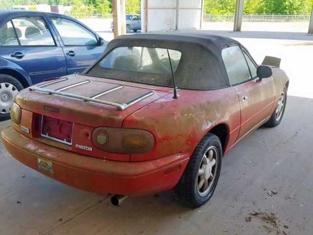 JM1NA3515M0228748 - 1991 MAZDA MX-5 MIATA RED photo 4