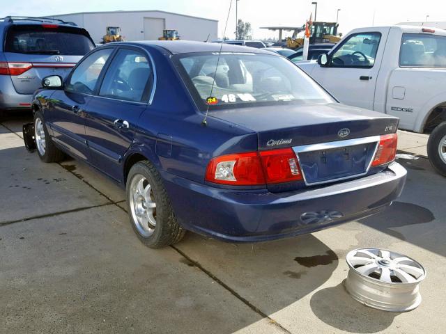 KNAGD128145275863 - 2004 KIA OPTIMA LX BLUE photo 3