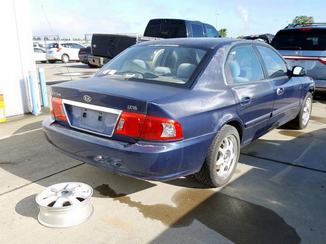 KNAGD128145275863 - 2004 KIA OPTIMA LX BLUE photo 4