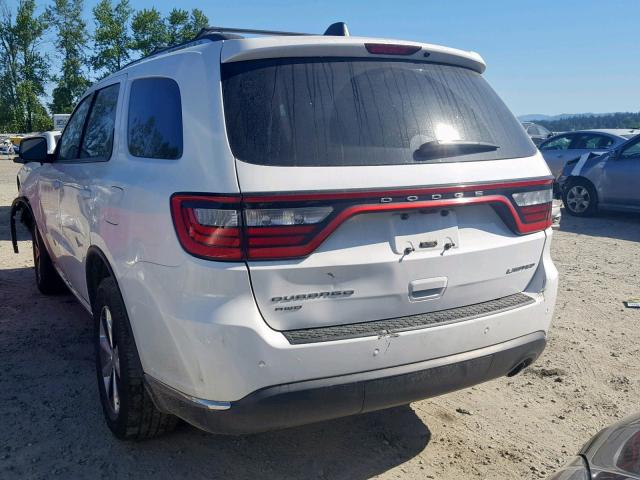 1C4RDJDGXGC484406 - 2016 DODGE DURANGO LI WHITE photo 3