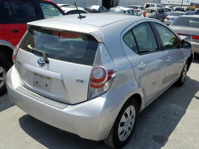 JTDKDTB32C1003986 - 2012 TOYOTA PRIUS C SILVER photo 4