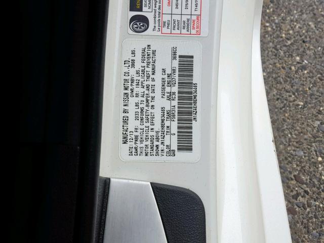 JN1AZ4EH8EM634465 - 2014 NISSAN 370Z BASE WHITE photo 10