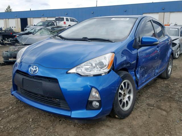 JTDKDTB31D1530855 - 2013 TOYOTA PRIUS C BLUE photo 2