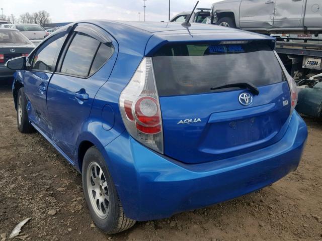 JTDKDTB31D1530855 - 2013 TOYOTA PRIUS C BLUE photo 3