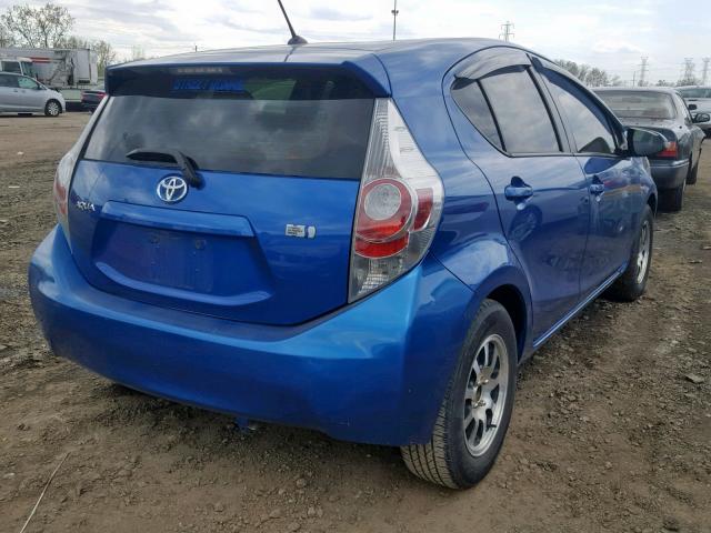 JTDKDTB31D1530855 - 2013 TOYOTA PRIUS C BLUE photo 4