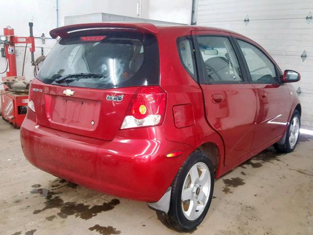 KL1TG666X6B673812 - 2006 CHEVROLET AVEO LT RED photo 4