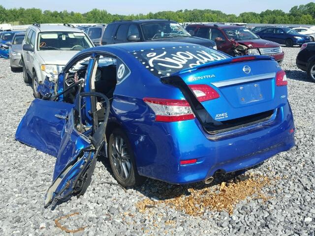 3N1AB7AP2DL773549 - 2013 NISSAN SENTRA S/S BLUE photo 3