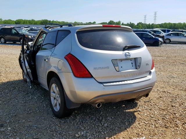 JN8AZ08T96W417779 - 2006 NISSAN MURANO SILVER photo 3