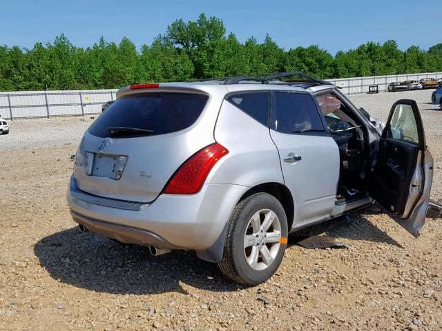 JN8AZ08T96W417779 - 2006 NISSAN MURANO SILVER photo 4