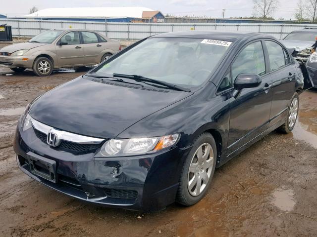 2HGFA1F59AH324174 - 2010 HONDA CIVIC LX BLACK photo 2