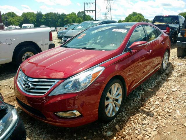 KMHFH4JG0DA213581 - 2013 HYUNDAI AZERA GLS RED photo 2